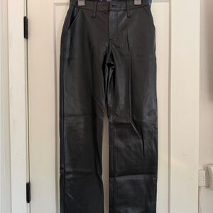 women’s Black Leather Jeans